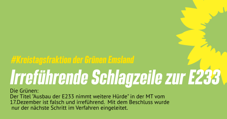 Irreführende Schlagzeile zur E233