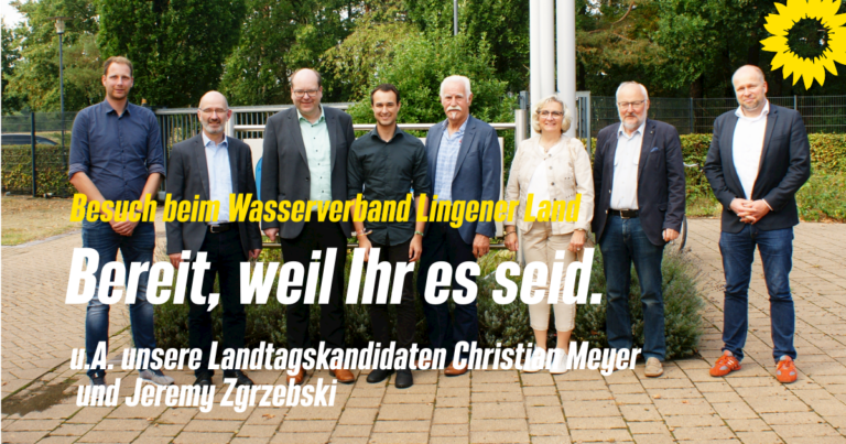 Besuch beim Wasserverband Lingener Land – mit den Landtagskandidaten Christian Meyer und Jeremy Zgrzebski